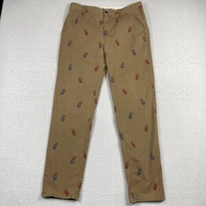 Hawkings McGill Pants Mens 34x32 Skinny Chino Brown Animals Preppy Casual Work‎